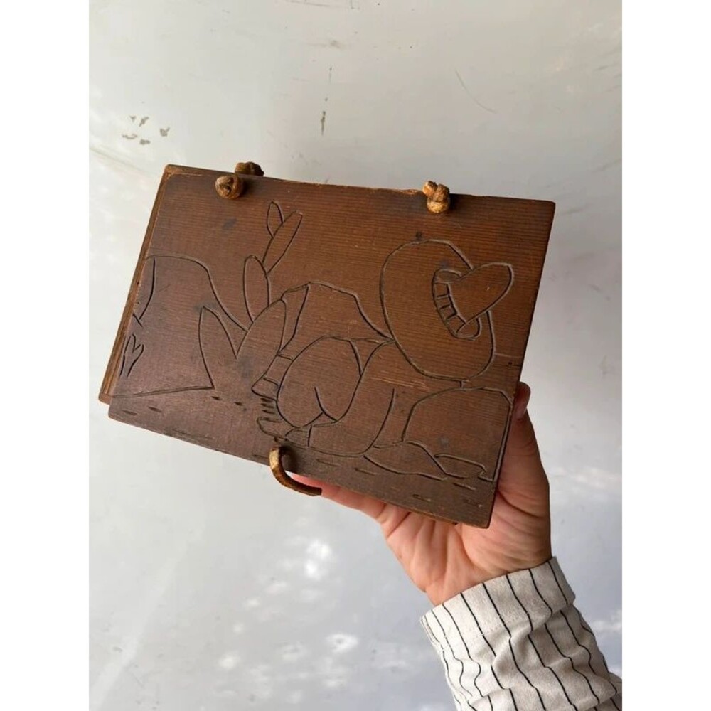Vintage carved wooden box